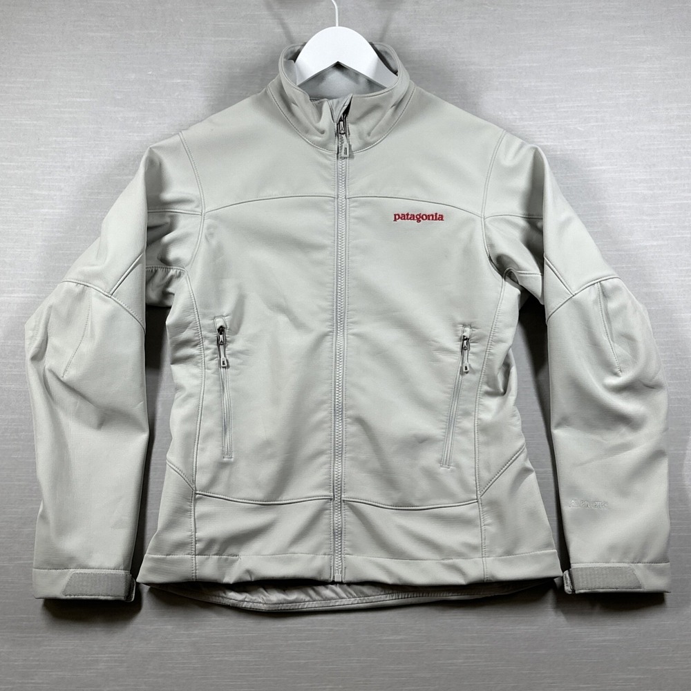 Patagonia Jacket Womens White Medium Softshell Polartec Outdoor Gorpcore Hike